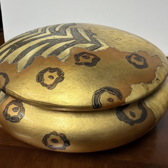 Beautiful Safari Print Porcelain Ceramic Large Round Lidded Bowl Trinket - Picture 11 of 12